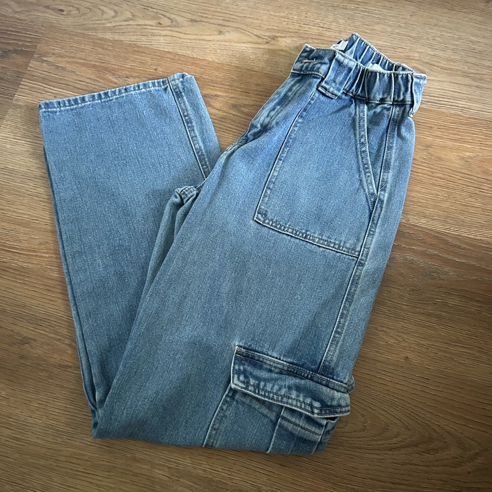 Forever 21 Baggy Light Blue Cargo Pants
